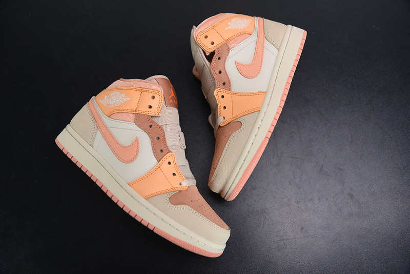 air jordan 1 mid apricot orange dh4270-800