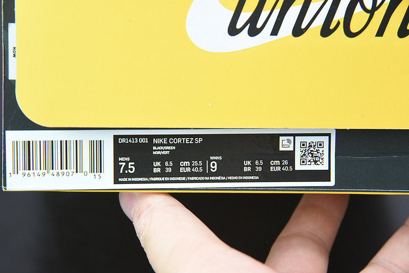 union x nike cortez off noir dr1413-001