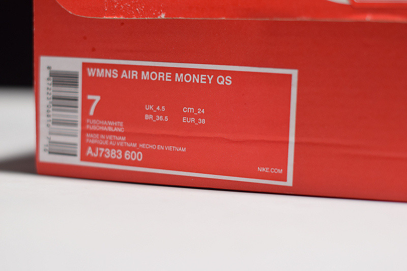 nike air more money qs "pinkfire" aj7383-600