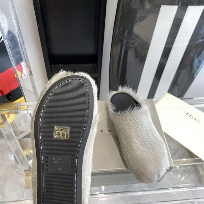 marni calf hair slippers