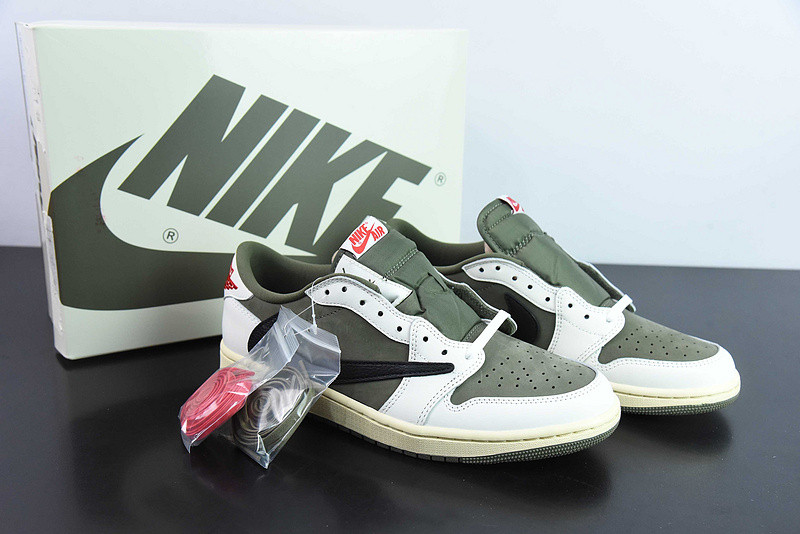 travis scott x air jordan 1 low og “medium olive” dm7866-200