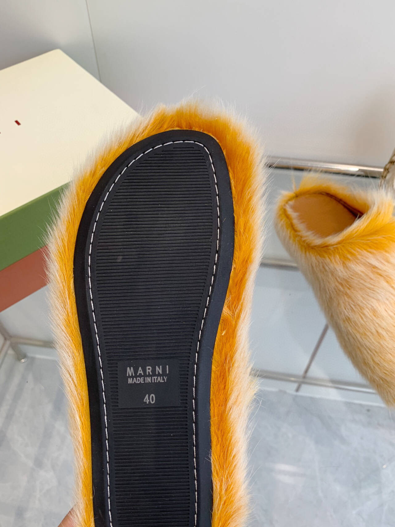 Marni calf hair slippers